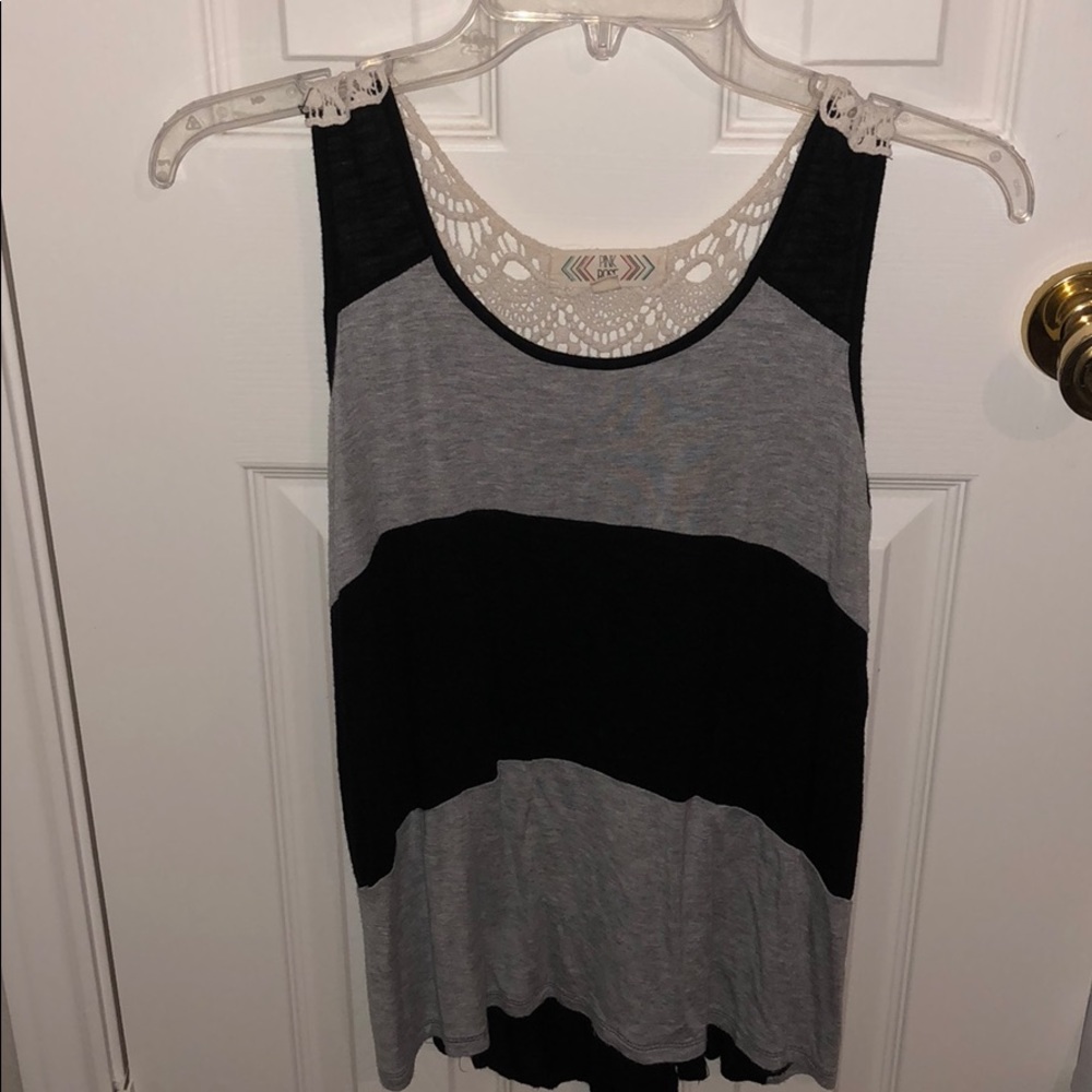 Black and grey striped tank